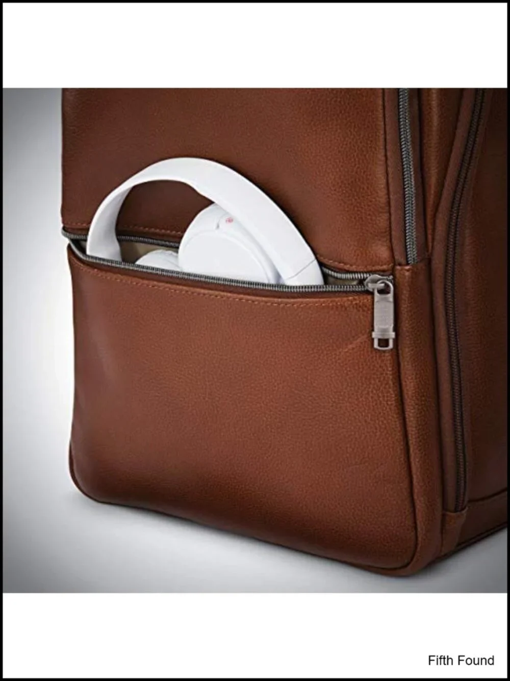 Leather Slim Laptop Backpack, 14.1